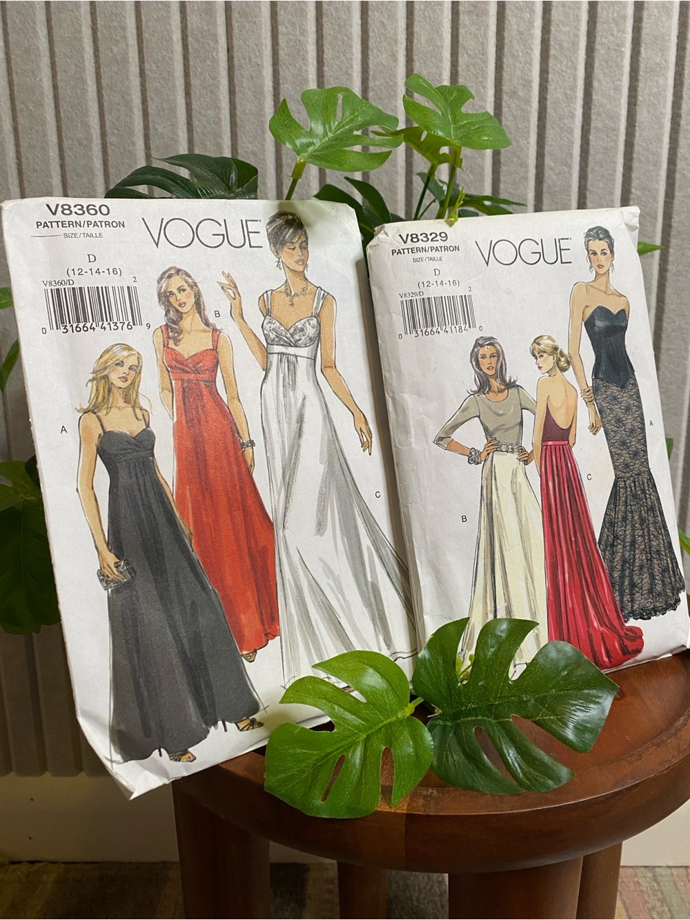 VTG uncut Vogue Sewing Patterns Women's Pattern Lot 2 Dresses Gowns V8329 V8360